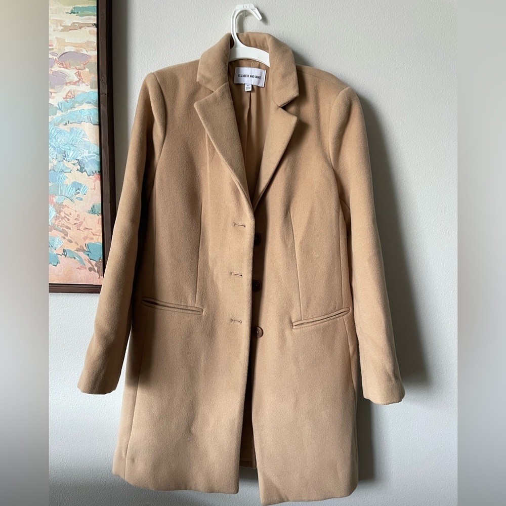 Elizabeth and James tan pea coat